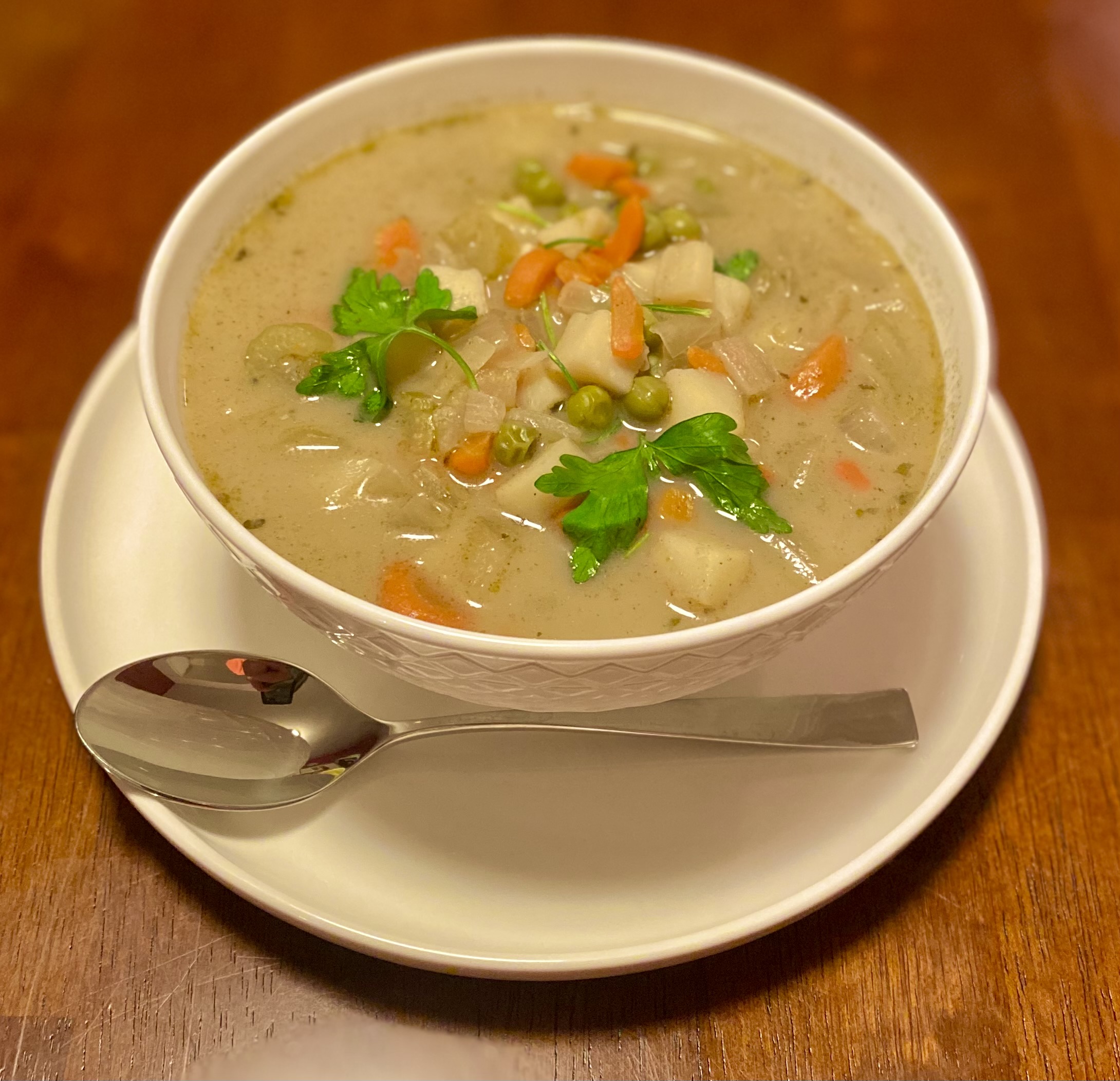 Healthy Vegan Pot Pie Soup