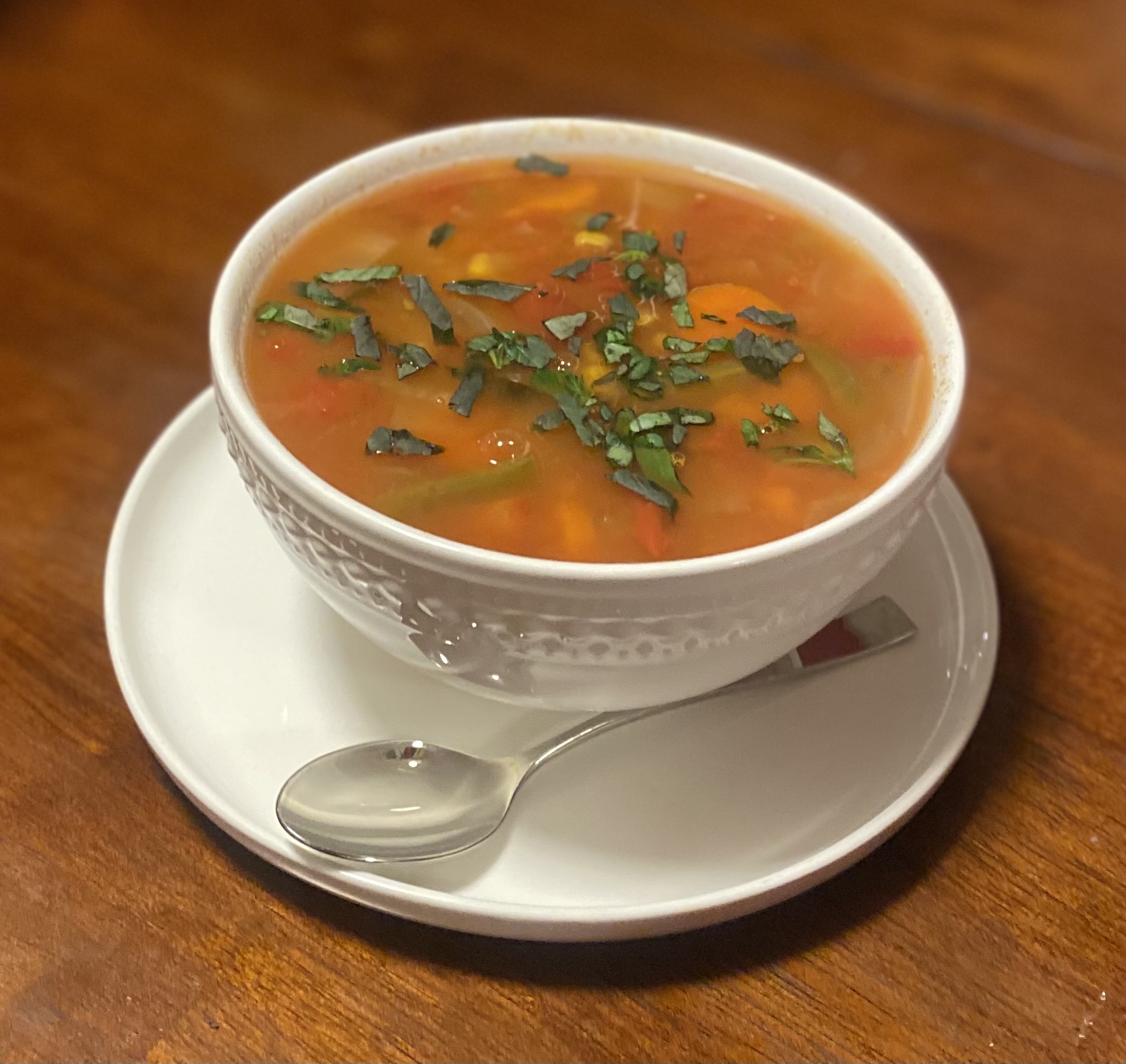 Classic Colorful Minestrone with Sweet Basil