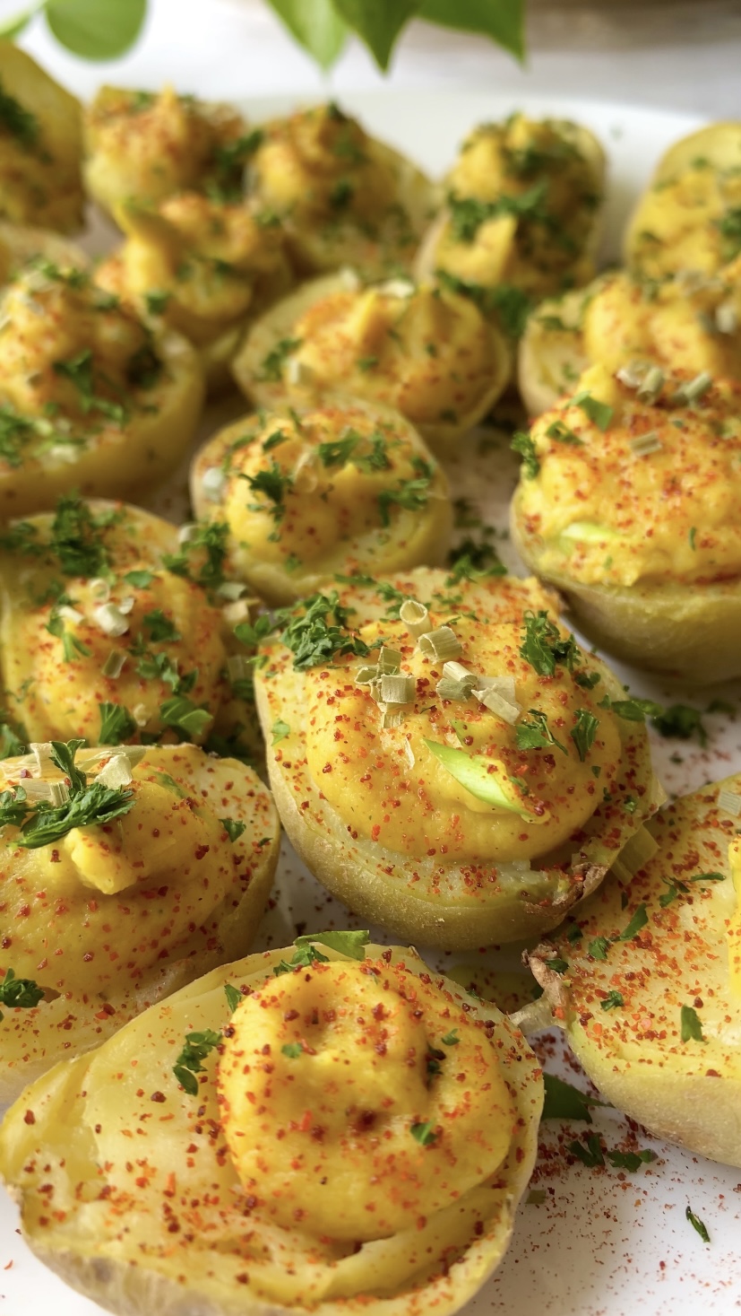 Healthy Vegan Deviled Potatoes