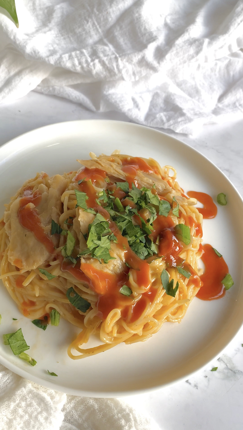 Quick and Easy Vegan Buffalo Chicken Pasta (Healthy Recipe)